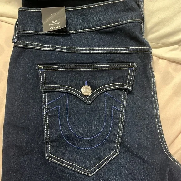 TRUE RELIGION RICKY SN FLAP STRAIGHT 36x34 JEANS
